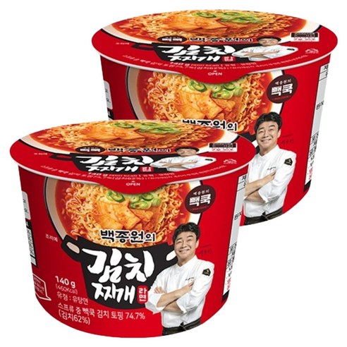 TBK 백종원의 김치찌개 라면 140g, 2개