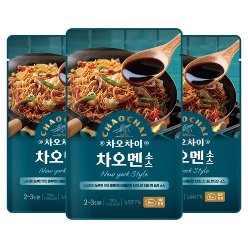 차오차이 차오멘 소스, 100g, 3개
