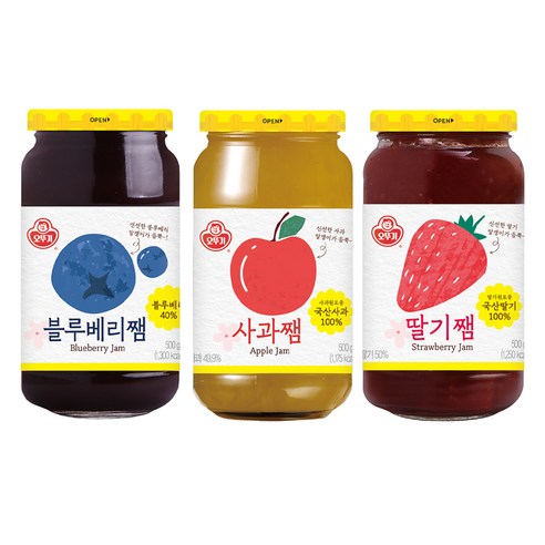 오뚜기 딸기쨈 + 블루베리쨈 + 사과쨈