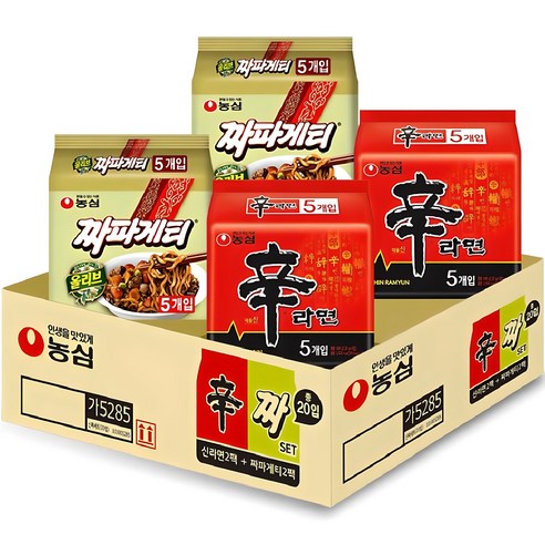 농심 신라면 10개 120g + 짜파게티 10개 140g 세트, 1세트