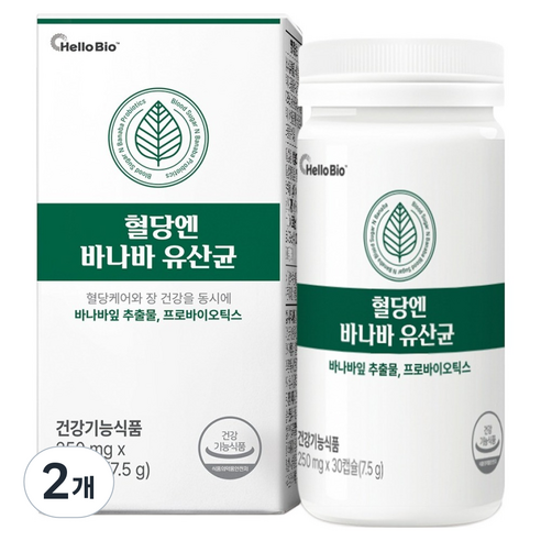 헬로바이오 혈당엔 바나바 유산균, 30정, 2개