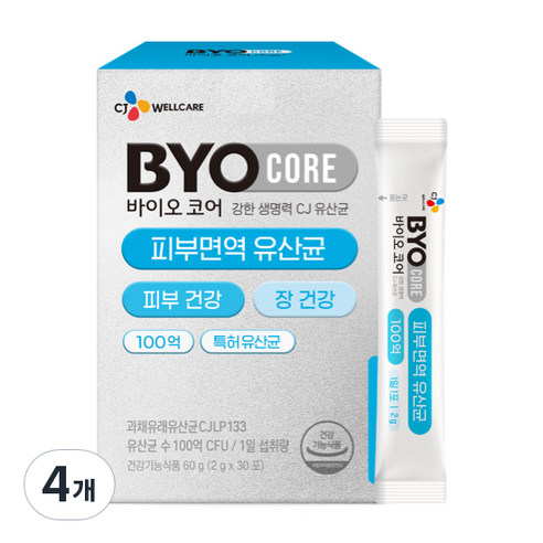 BYO 코어 피부면역 유산균 30p, 60g, 4개