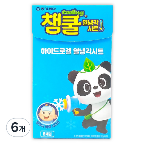 동아제약 챔쿨 열냉각시트 쿨링 하이드로겔 40 x 90 mm, 6개, 6개입