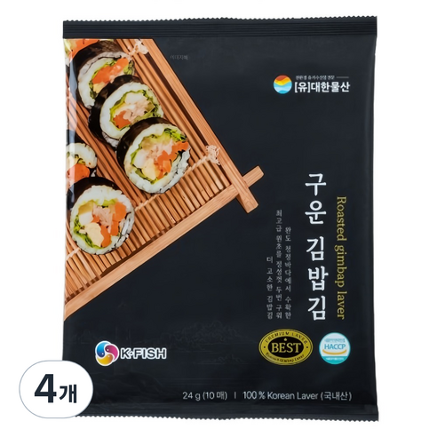구운 김밥김 10p, 24g, 4개
