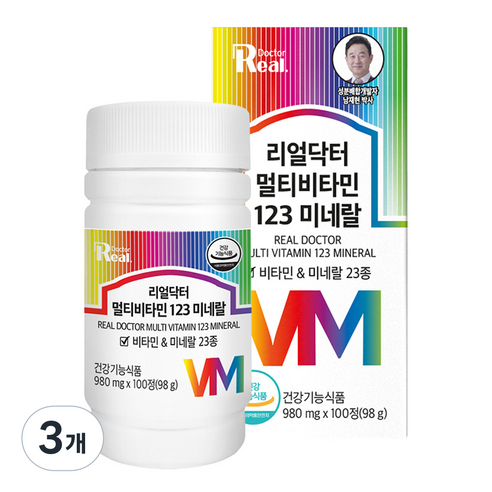 리얼닥터 멀티비타민 123 미네랄 98g, 100정, 3개