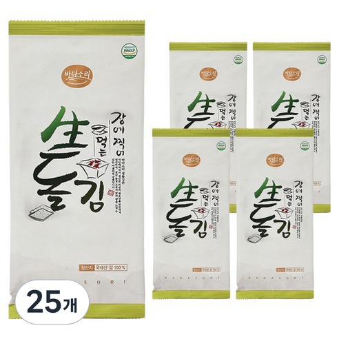 바다소리 장에찍어먹는 생돌김 반절, 5g, 25개