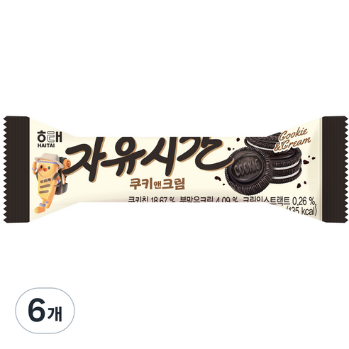 자유시간 쿠키앤크림, 30g, 6개