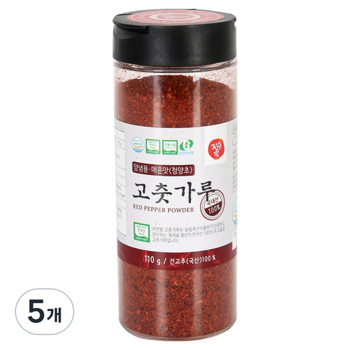 자연애고춧가루 청양 양념용 고춧가루 PET, 5개, 110g