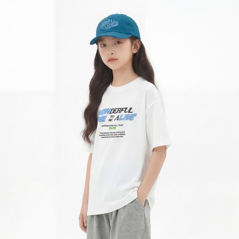제니키즈 오버핏 원더풀 반팔 티셔츠 JN2100T