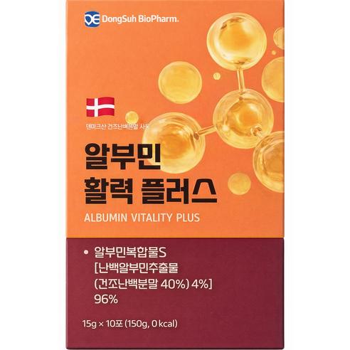 동서바이오팜 알부민 활력 플러스 난백 알부민 분말 15g 10포 * 3박스