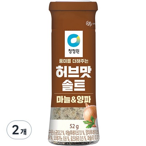 청정원 허브맛솔트 마늘&양파, 52g, 2개