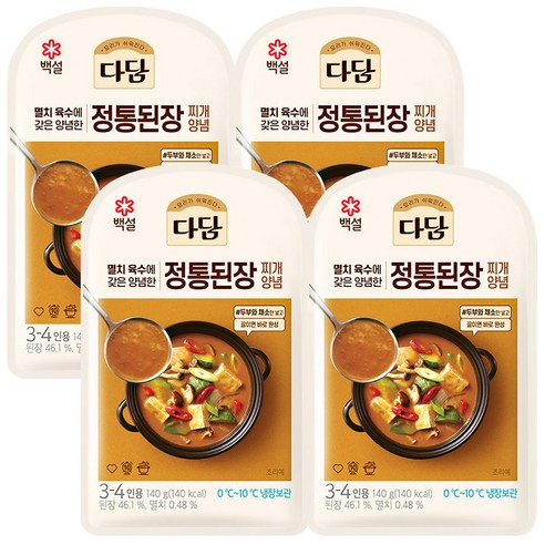 다담 정통된장찌개 양념 140g, 140g, 4개