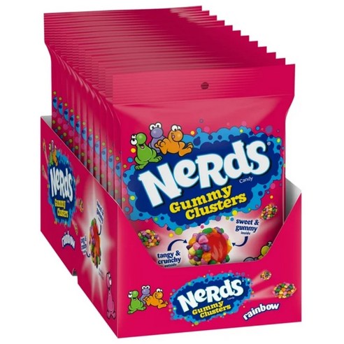 Nerds 너즈 구미 클러스터 레인보우 젤리 간식추천 대용량 코스트코, 142g, 10개