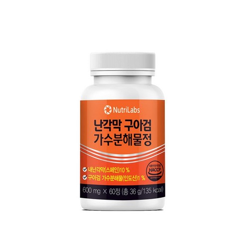 임파워드 유럽산 난각막 구아검 가수분해물정 식약청인증 600mg, 6개, 60정