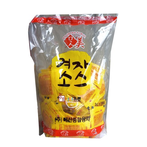 태산 맛미 겨자소스 3g 200포 6개 박스 / 하절기 냉장보관 요망, 600g, 6개