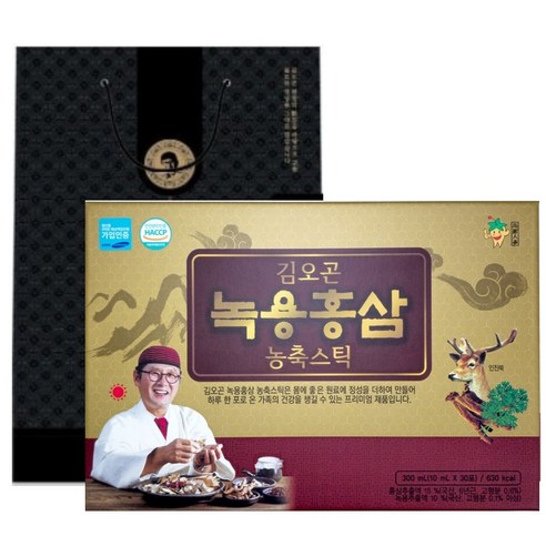 김오곤 녹용홍삼 농축스틱 선물세트, 300ml, 3개