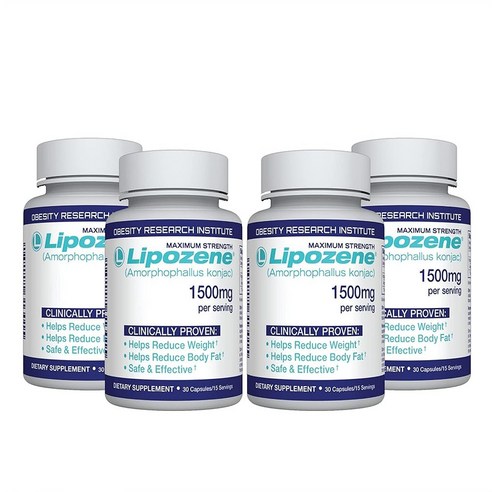 Lipozene 리포젠 섬유소 곤약 뿌리 추출물 30캡슐 4통