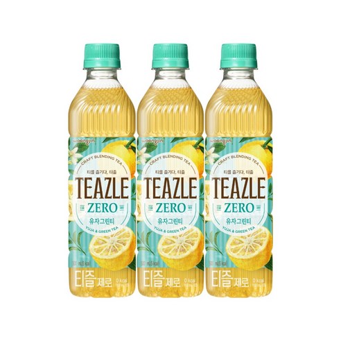 웅진 티즐 제로 유자 그린티, 500ml