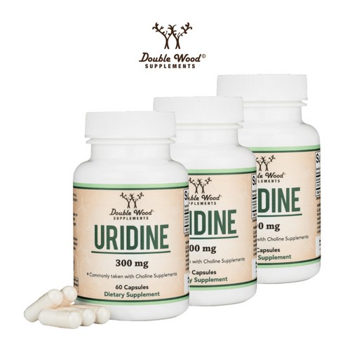 더블우드 Uridine 유리딘일인산염 유리딜산 유리딘 300mg 60캡슐 3개
