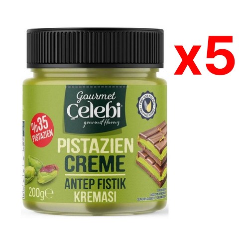 [단독판매] 맛보장 첼레비 피스타치오 스프레드 잼 35%, 200g, 5개