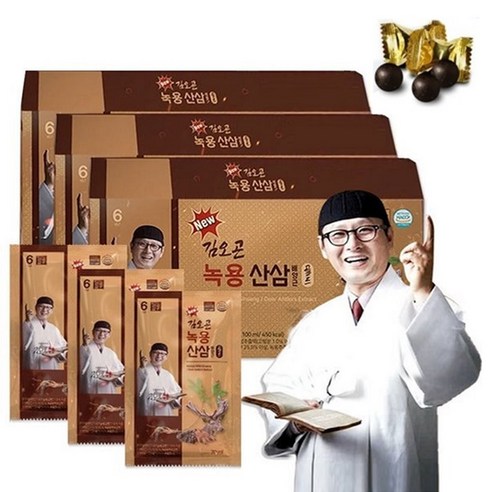 뉴 김오곤 녹용산삼배양근 프리미엄골드 녹용홍삼 6년근 홍삼 차가버섯 침향환골드10환 증정