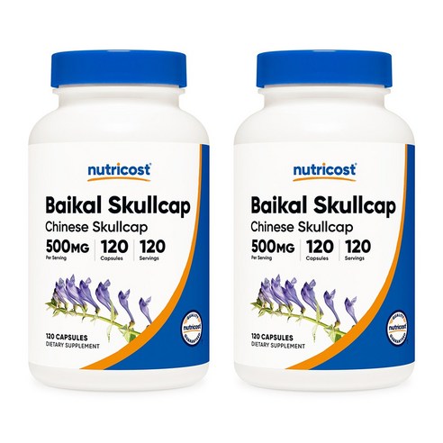 뉴트리코스트 황금추출물 바이칼 스컬캡 Baikal Skullcap 500mg 120캡슐 2병, 2개, 120정