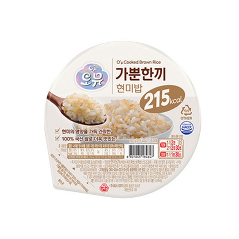 오뚜기 가뿐한끼 현미밥 150g, 150g, 18개