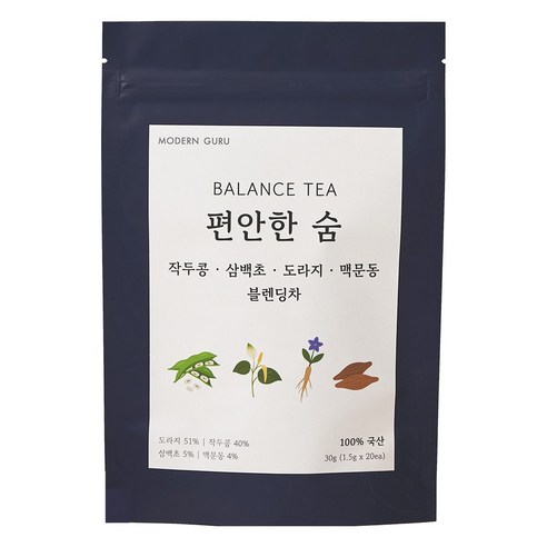 모던구루 편안한 숨 작두콩 삼백초 도라지 맥문동 블렌딩차