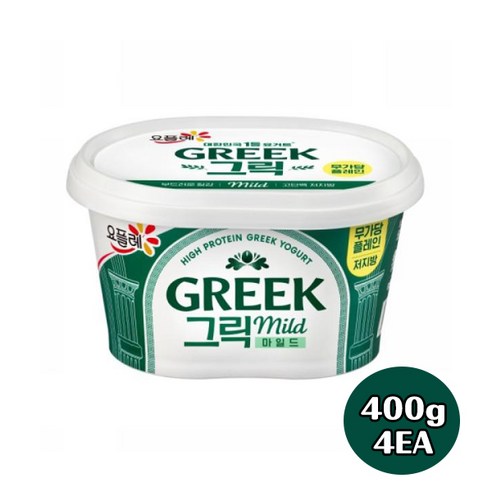 빙그레 요플레 그릭마일드무가당400g X4개입/무배, 4개, 400g