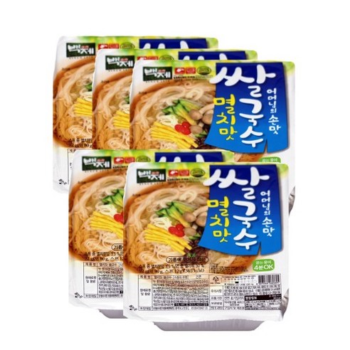 백제 쌀국수 멸치맛, 92g, 5개