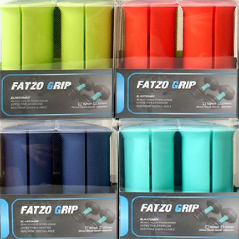 펫조 그립 FATZO GRIP 아령 덤벨 컬바봉 레인보우 전완근 팻그립, 1세트, 바다색