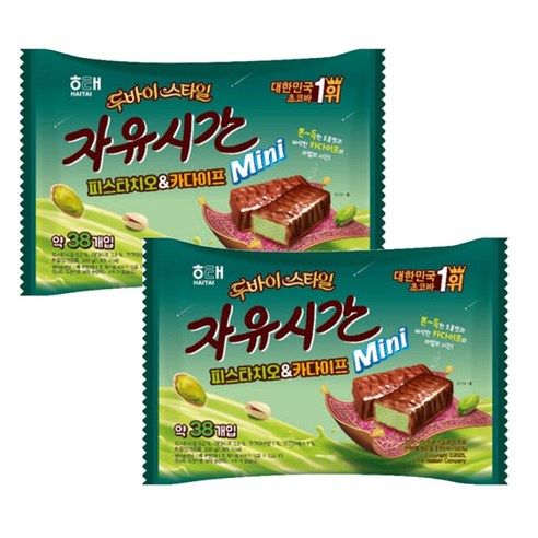 자유시간 피스타치오 카다이프 초코바, 300g, 2개