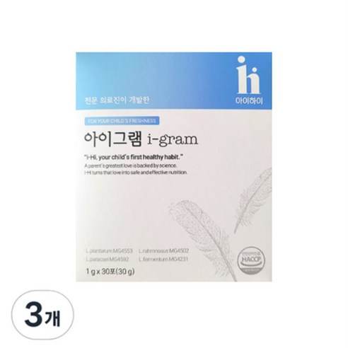아이하이 아이그램 유산균 1g 30개입 3개, 3개, 30개입