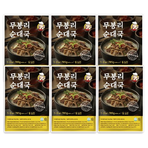 무봉리 순대국 785g 6팩묶음 다대기 들깨가루포함, 785g, 6개
