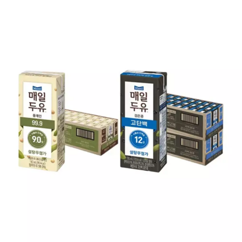 매일두유 99.9 190ml, 24개 + 검은콩 고단백 190ml, 24개, 48개, 190ml