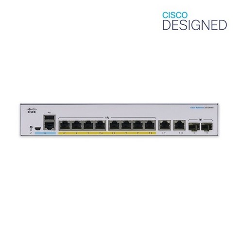시스코 기가 8PoE 2SFP 67W 허브 CBS250-8P-E-2G-EU, 1개