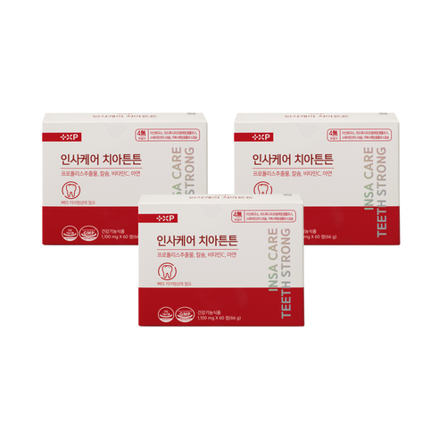 가성비 잇몸 영양제 인사 케어 치아 튼튼 이가 탄탄 하게 코랄 칼슘 프로폴리스 영양제, 4세트, 60회분
