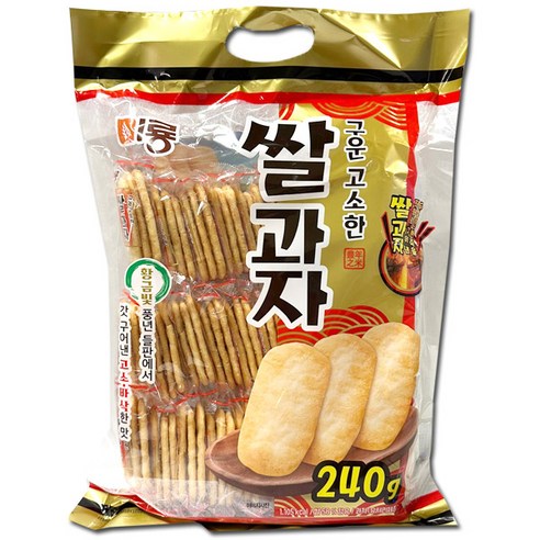 미룡 구운 고소한 쌀 과자 스낵 240g 술 맥주 안주 아이들 간식, 240g, 5개