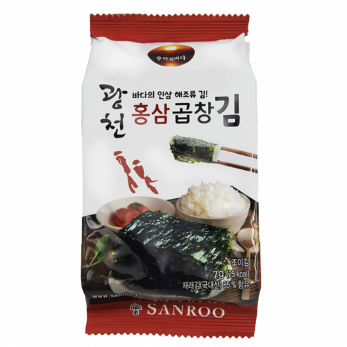 산루 광천 홍삼김 도시락김 7g x 72개 바삭한 식감 진짜 곱창김, 72개, 7g(1개)