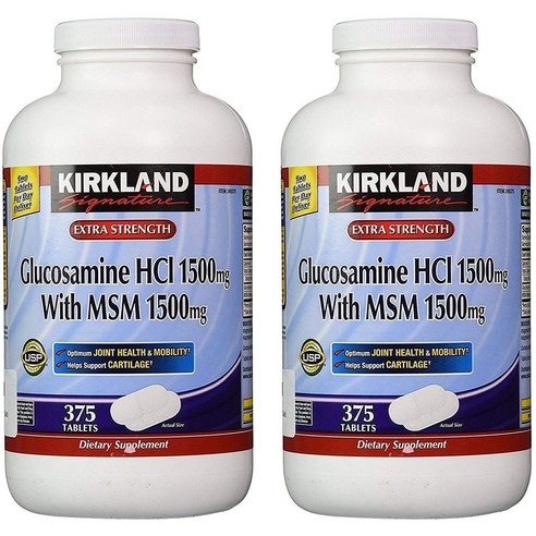 Kirkland Signature Glucosamine with MSM, 375 Tablets (2 Pack) MSM 함유 커클랜드 시그니처 글루코사민, 375정(2팩)