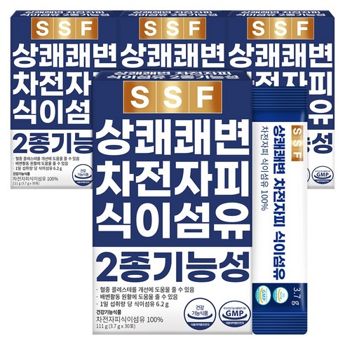 순수식품 상쾌한 쾌변 차전자피 식이섬유 100% 4박스(120포) 분말 가루 장운동 건강기능식품