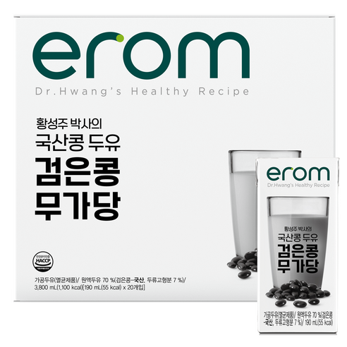 이롬 황성주 검은콩 무가당두유 190ml x 80팩, 190ml, 80개