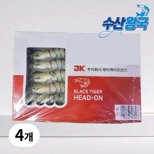 수산왕국 블랙타이거새우 특대 500g 15미, 4개