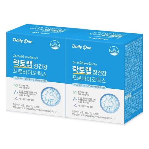 데일리원 락토랩 장건강 프로바이오틱스 유산균 보장균 1억 CFU