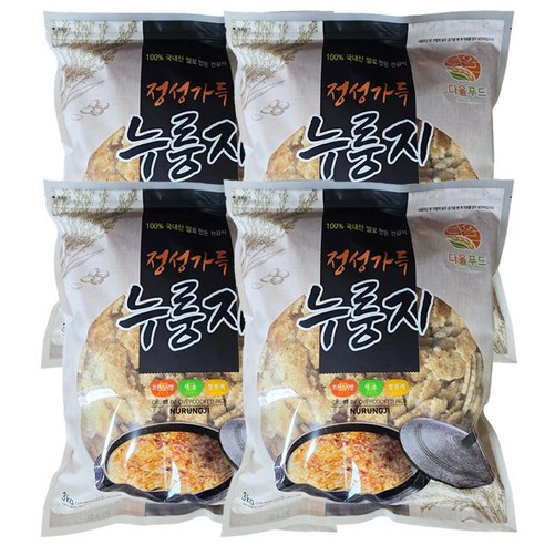 100% 국내산 쌀로 만든 정성가득 누룽지 대용량, 4개, 3kg