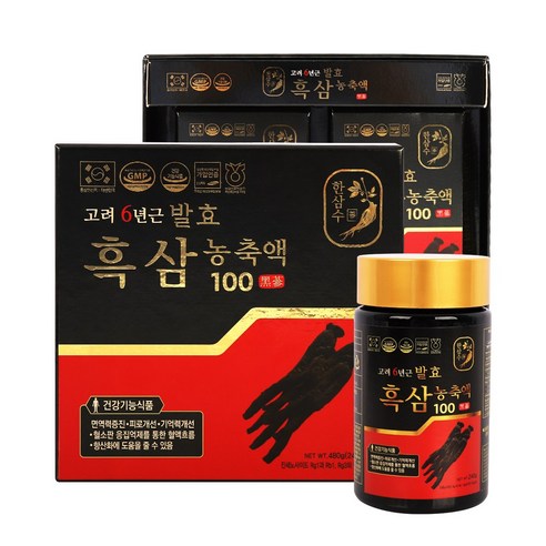 한삼수 고려6년근 발효흑삼농축액100 홍삼정, 2개, 240g