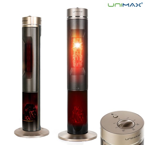 유니맥스 플레임 PTC 스탠드형 온풍기, UMP-2100FG, 혼합색상
