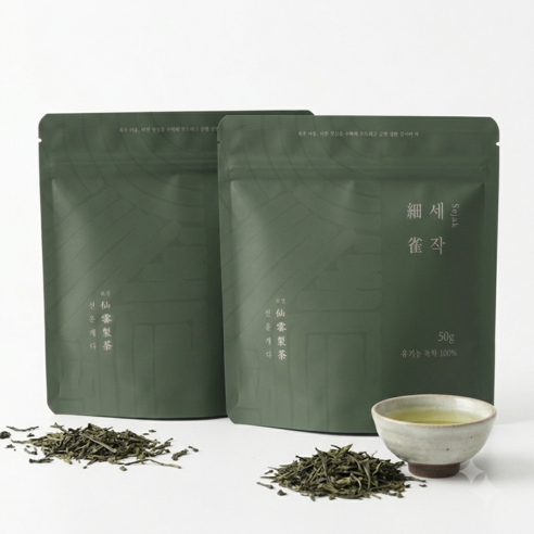 보성선운제다 유기농 녹차 세작 실속형, 50g, 2개입, 1세트