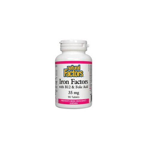 내추럴팩터스 철분 35mg 비타민B12 엽산 함유 90정 네추럴팩터스 Factors, 1개, 90정
