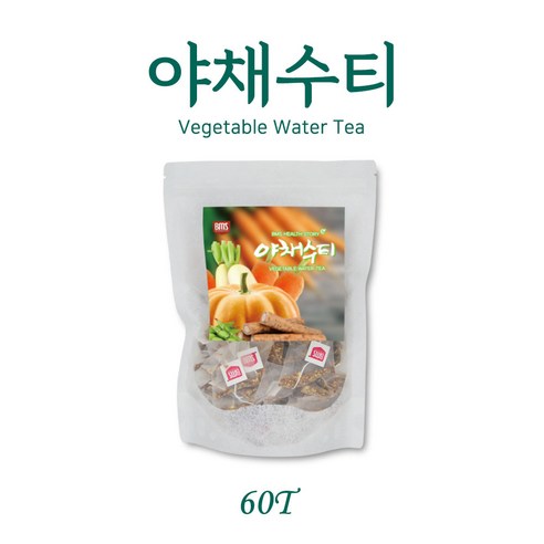 국내산 야채수차 60티백(호박 작두콩 무 우엉 당근) 야채수티 야채블렌딩티, 1개, 1.5g
